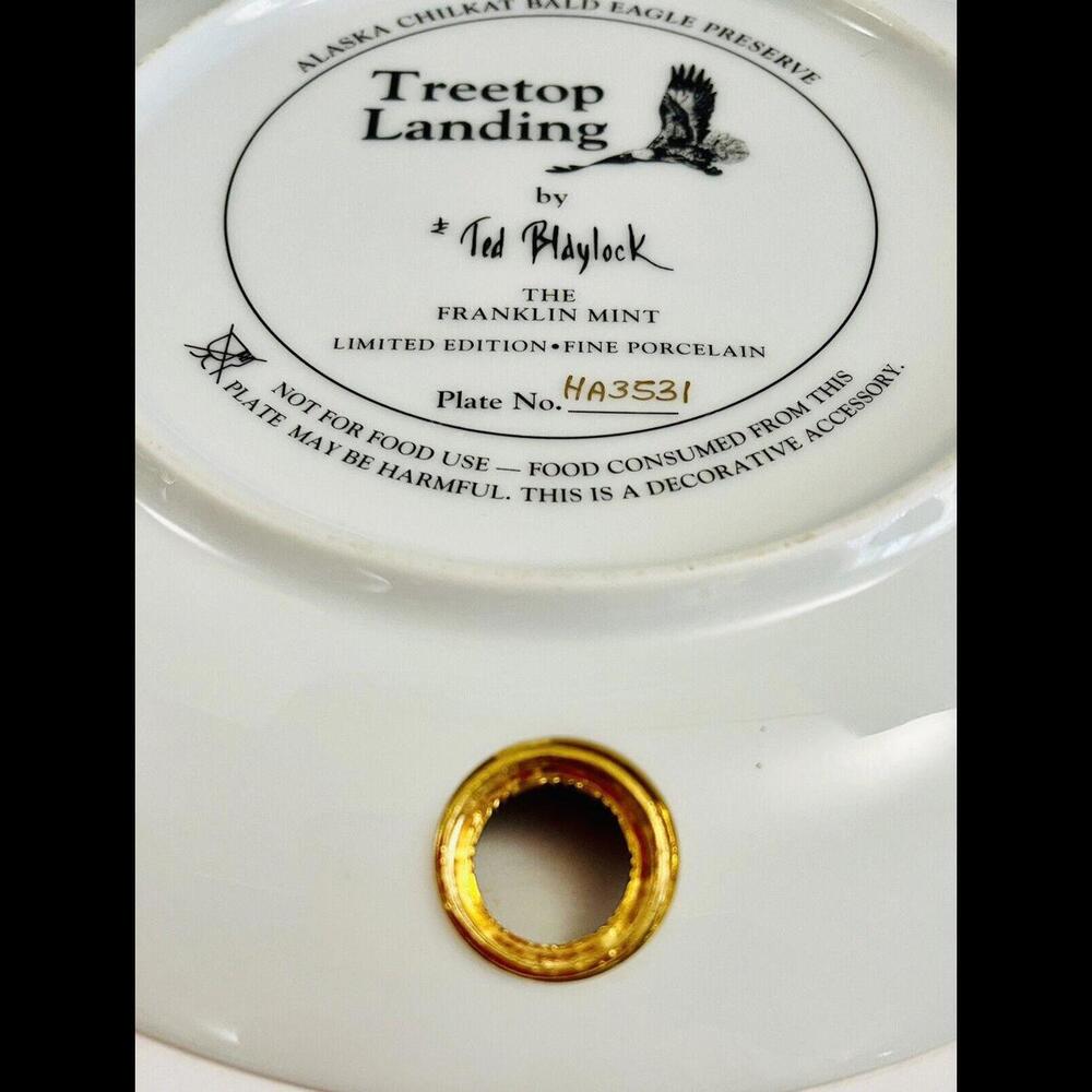 Collectible Plate "Treetop Landing" by Ted Bldylock, The Franklin Alaskan - Picture 5 of 8
